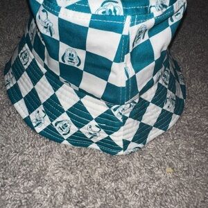 Chic Teal and White Patterned Bucket Hat